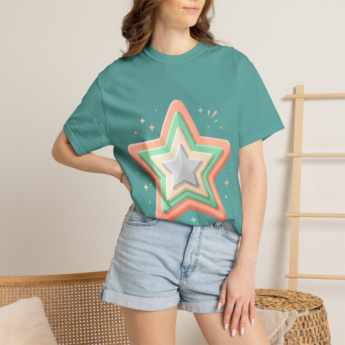 Star Design Unisex Garment-Dyed T-shirt