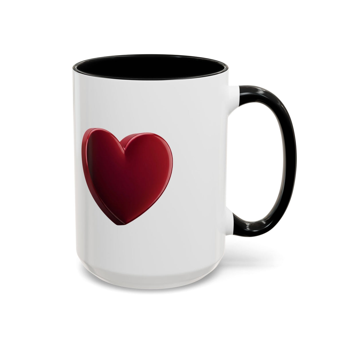 Heart Accent Coffee Mug – Red 3D Heart Design, Valentine’s Day Gift
