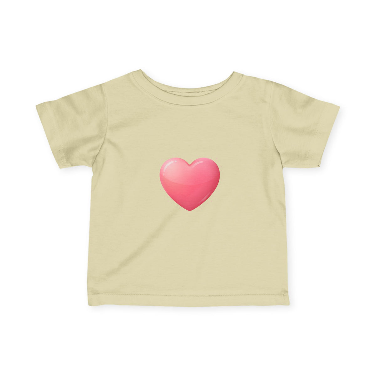 Infant Tee — Pink Heart Graphic Baby Shirt (Love Emoji)