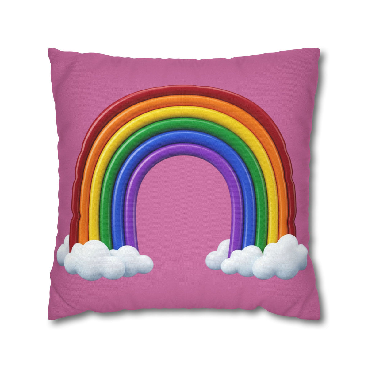 Rainbow Light Pink Spun Polyester Square Pillowcase