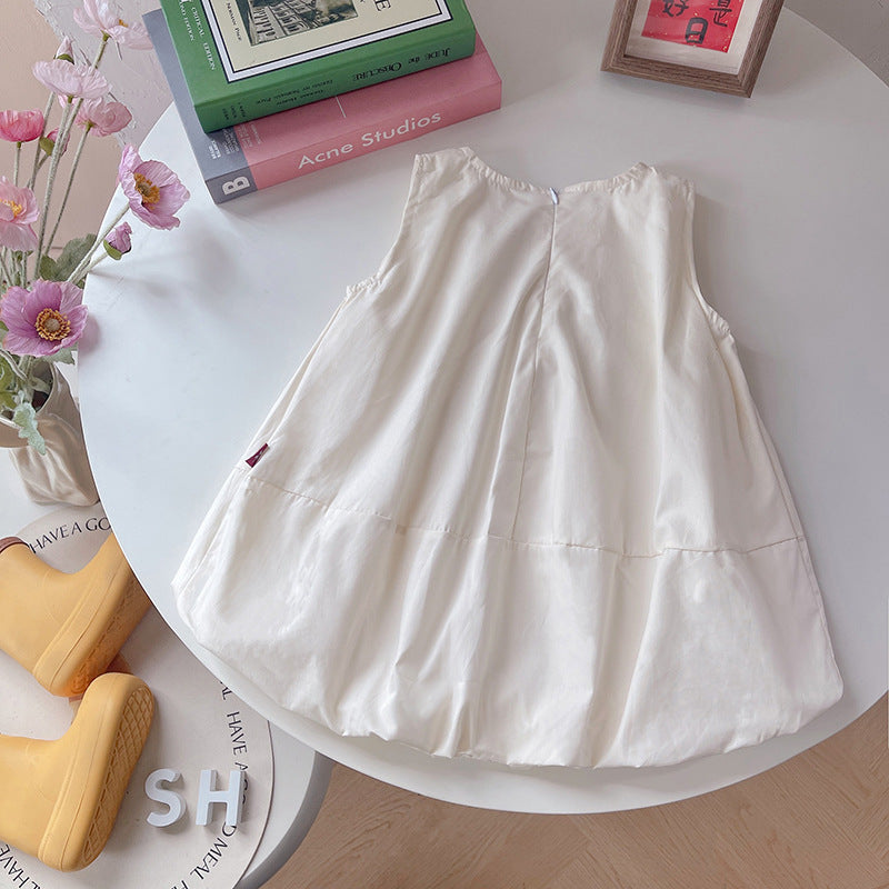 Baby girl sleeveless floral bud dress