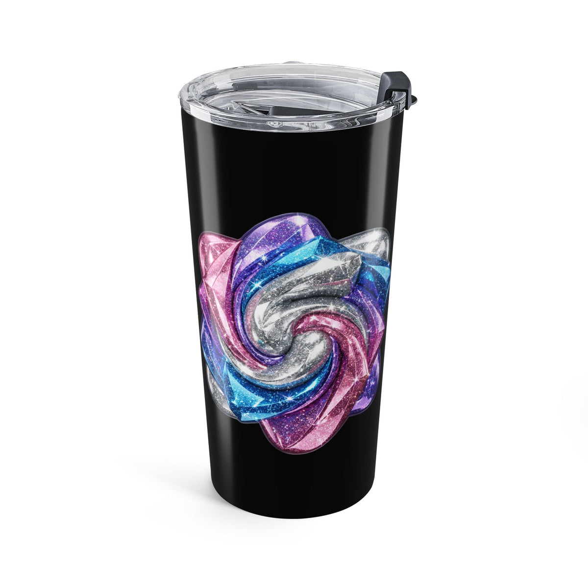 20oz Prism Crystal Skull Tumbler Black  — Colorful Gothic Travel Cup