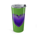 Purple Heart 20oz Stainless Tumbler — Green & Purple Travel Cup