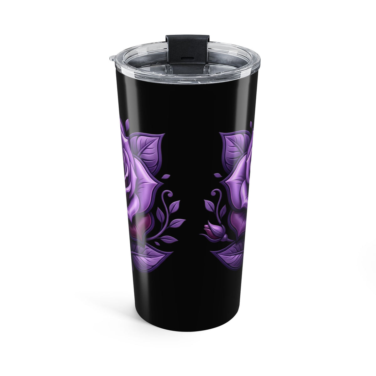 20oz Purple Rose Tumbler — Insulated Floral Travel Cup