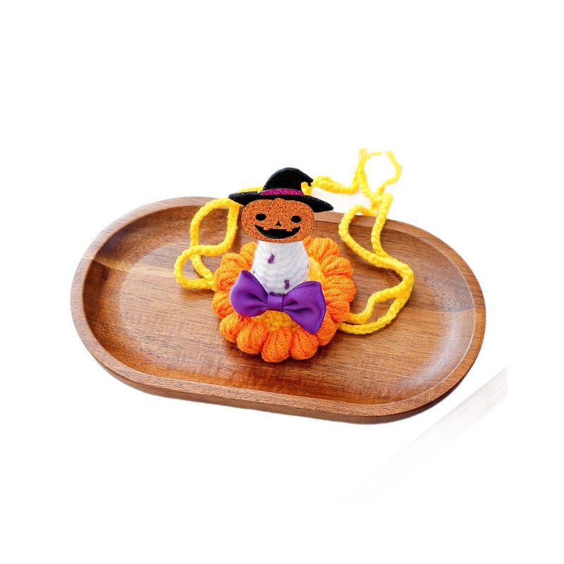 Pet Accessories Hat Halloween Festival Small Size Wizard Pumpkin Hat for Dogs and Cats Knit Hat for Small Dogs