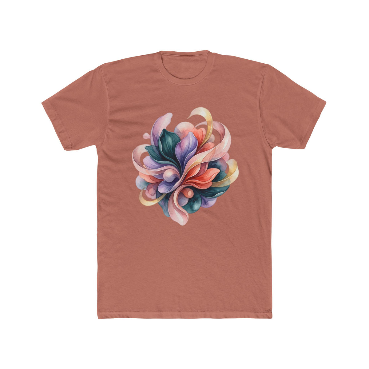 Abstract Floral Swirl T-Shirt — Colorful Psychedelic Art Tee
