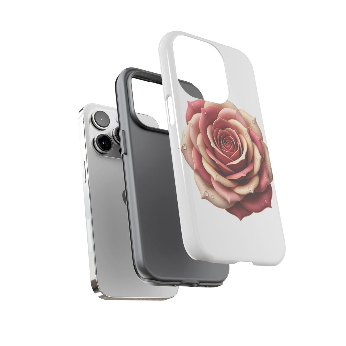Rose Waterdrop Tough Phone Case — Protective Floral iPhone Cover