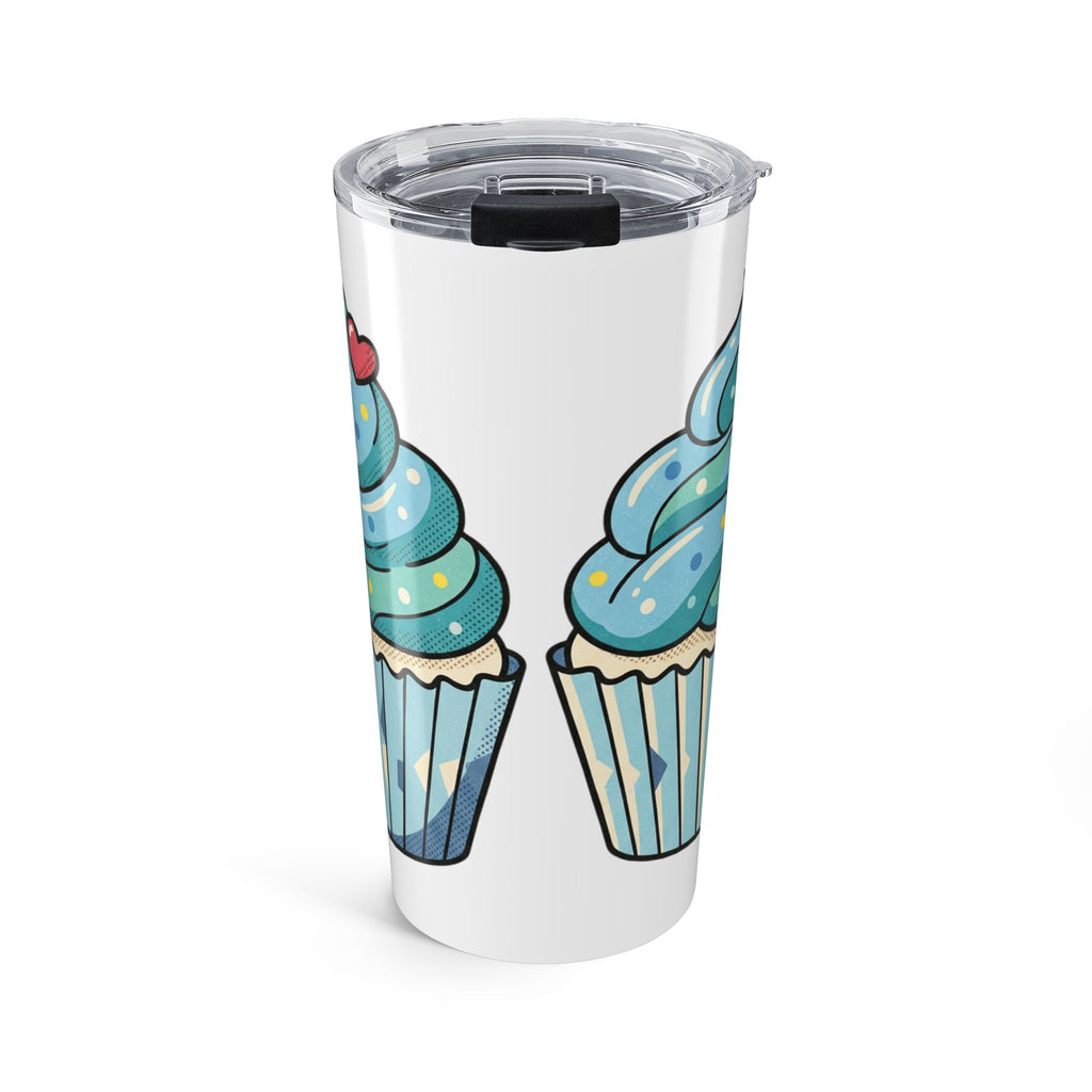 Cupcake Tumbler White 20oz – Blue Sweet Treat Travel Mug
