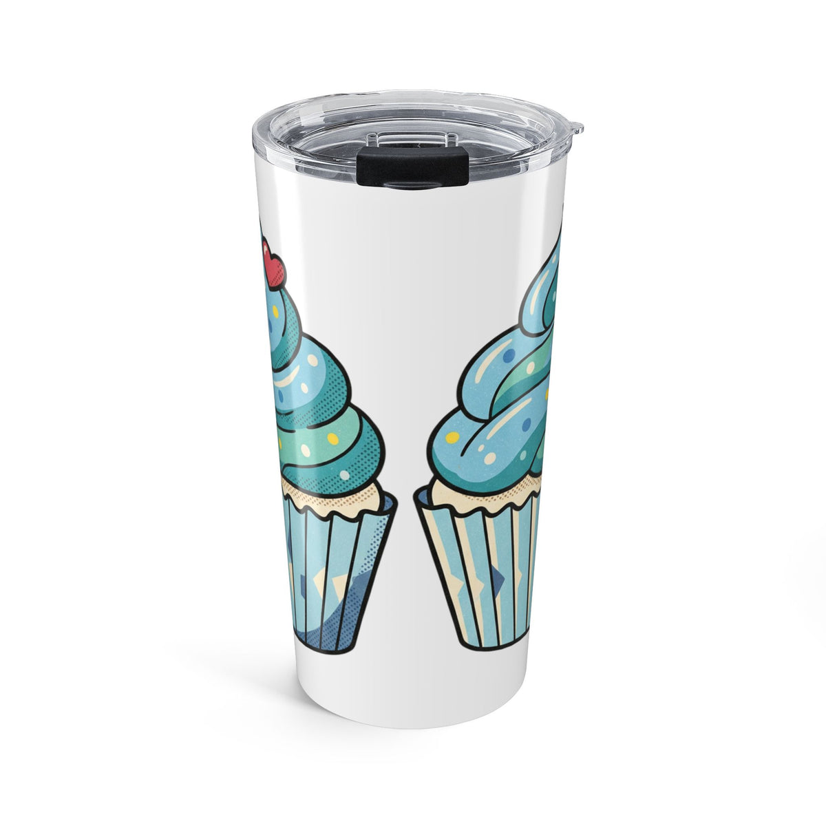 Cupcake Tumbler White 20oz – Blue Sweet Treat Travel Mug