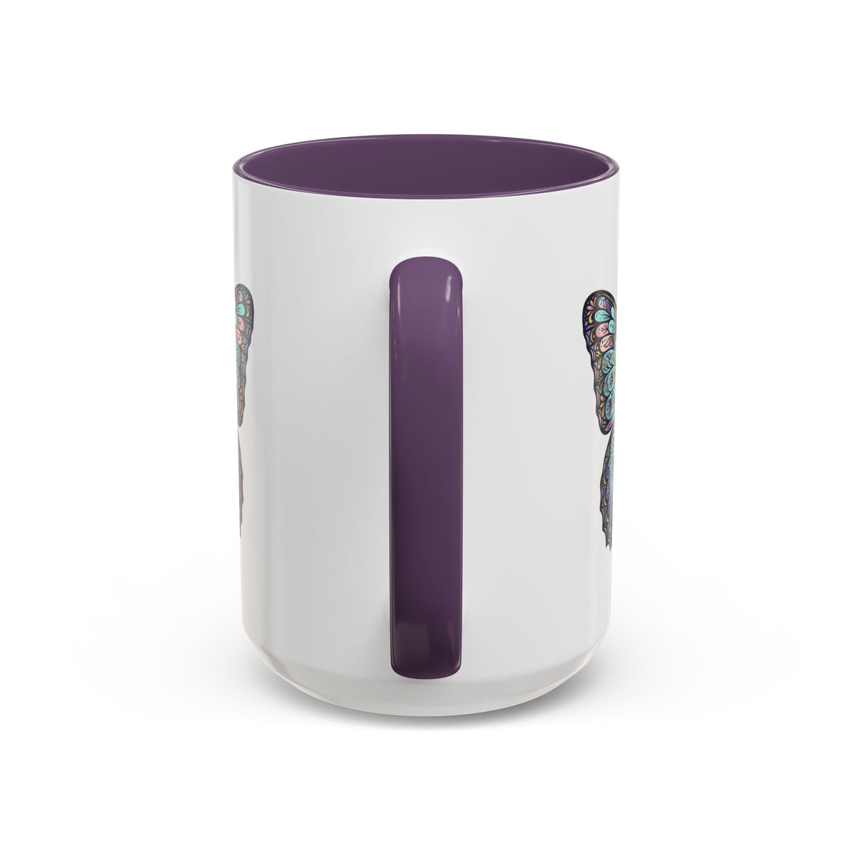 Butterfly Accent Coffee Mug — Teal Mandala Wing Design (11/15oz)