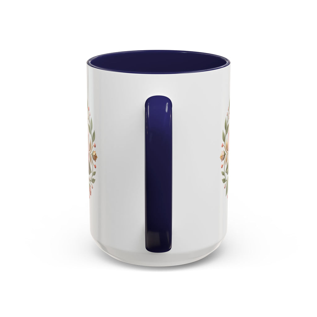Rose Wreath Accent Coffee Mug — Floral 11/15oz Tea & Coffee Cup