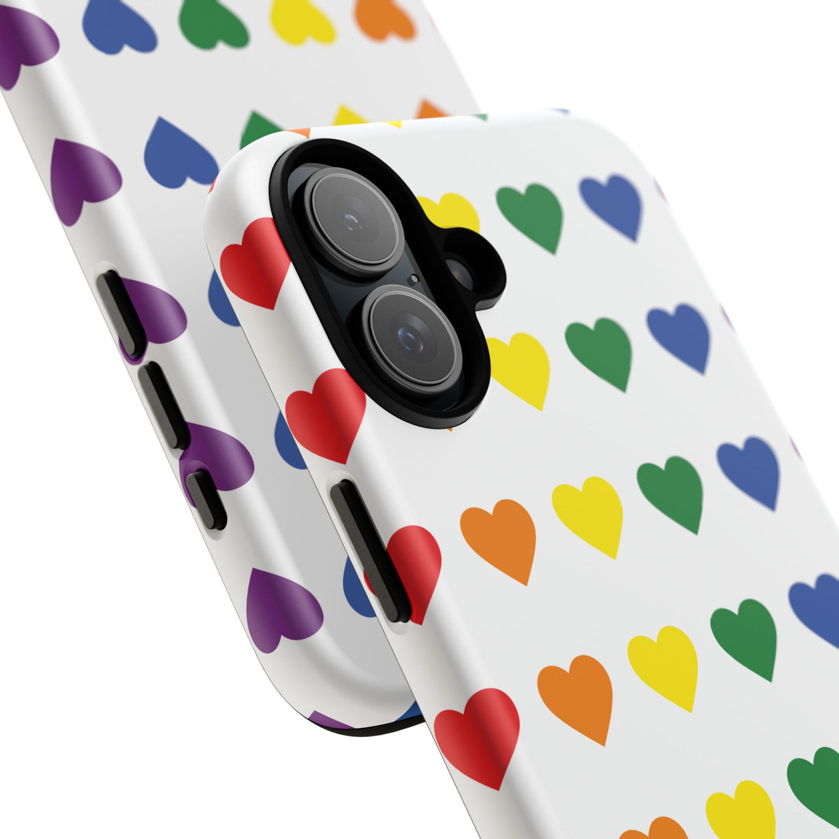 Rainbow Heart Tough Phone Case — Pride Pattern Protective Cover