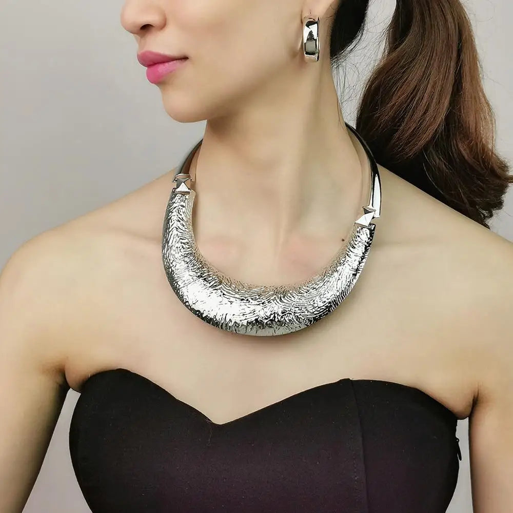 Choker Necklaces Fashion Metal Statement Necklaces For Women Punk Jewelry Big Pendant Accessories