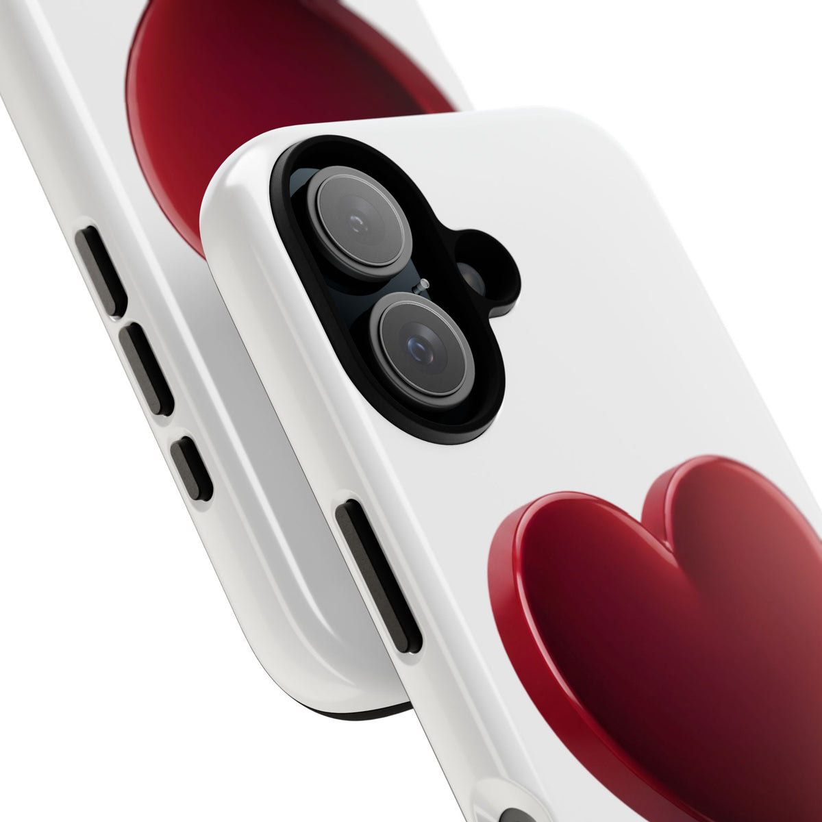 Heart Tough Phone Case - Red 3D Heart Protective Phone Case