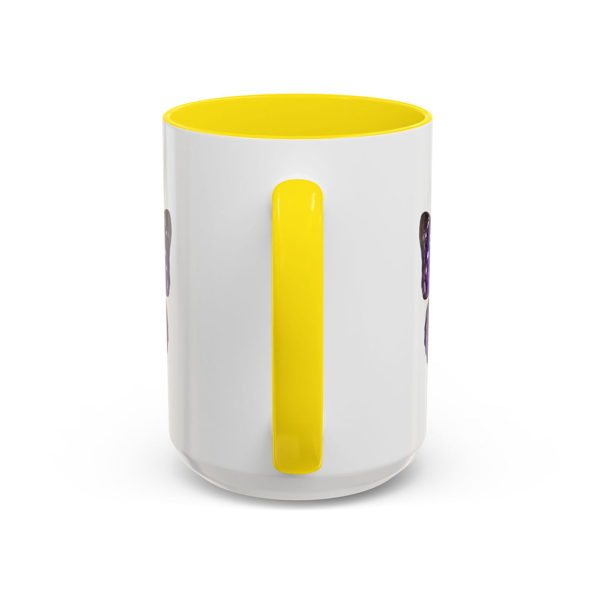 Purple Butterfly Accent Coffee Mug – Elegant Floral Butterfly Ceramic Cup