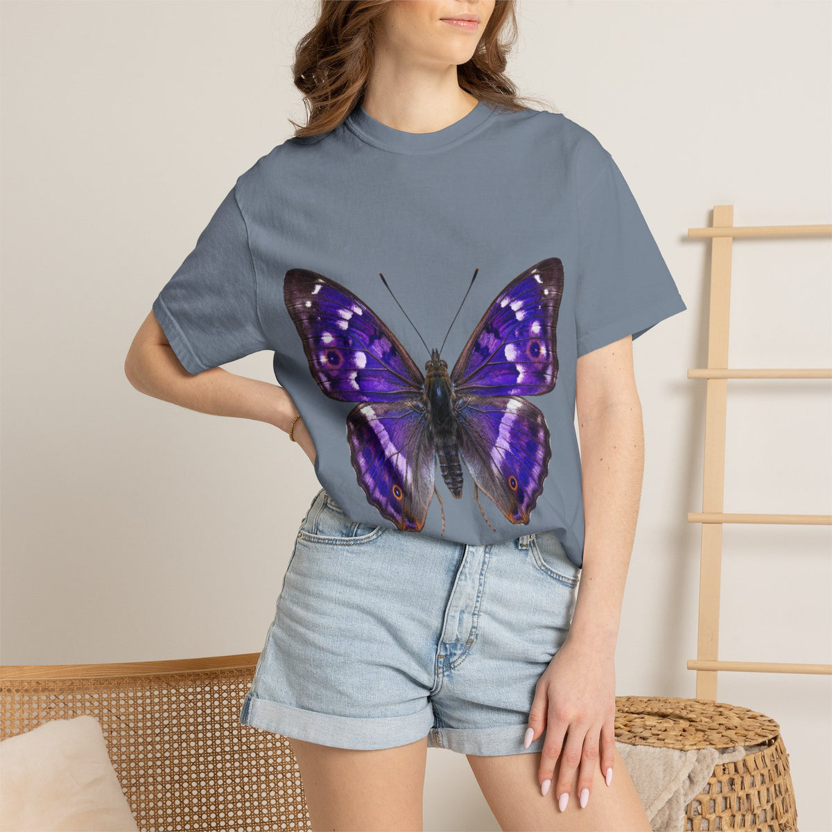 Purple Butterfly T-Shirt — Vibrant Vintage Moth Graphic Tee