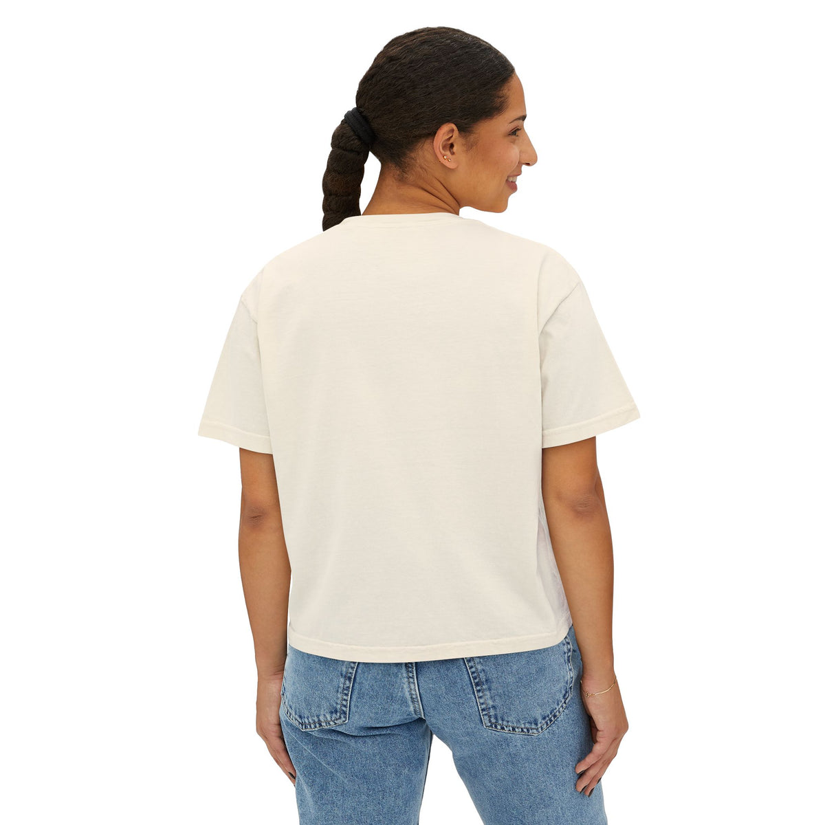 Starburst Floral Boxy Tee — Women's Boho Graphic Crop T-Shirt