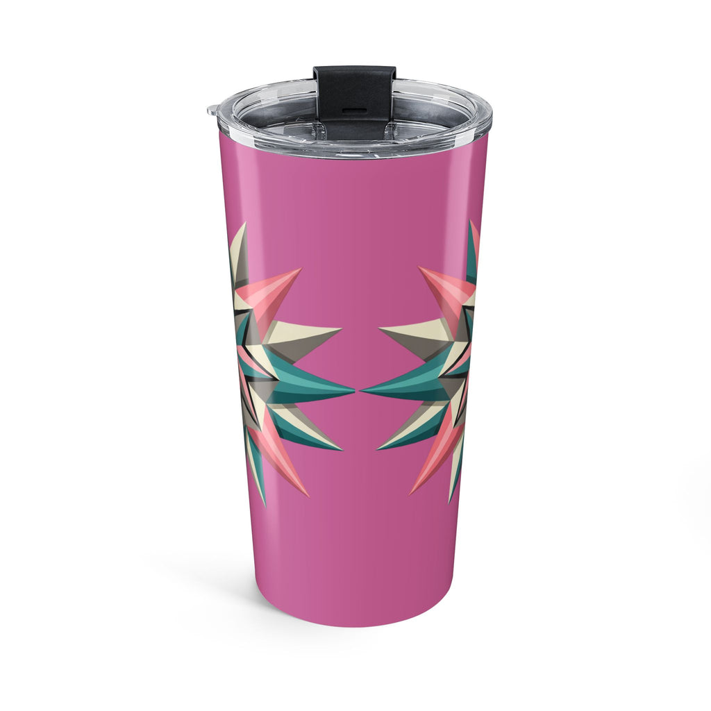 Pink Geometric Star 20oz Tumbler — Insulated Travel Cup- Light Pink