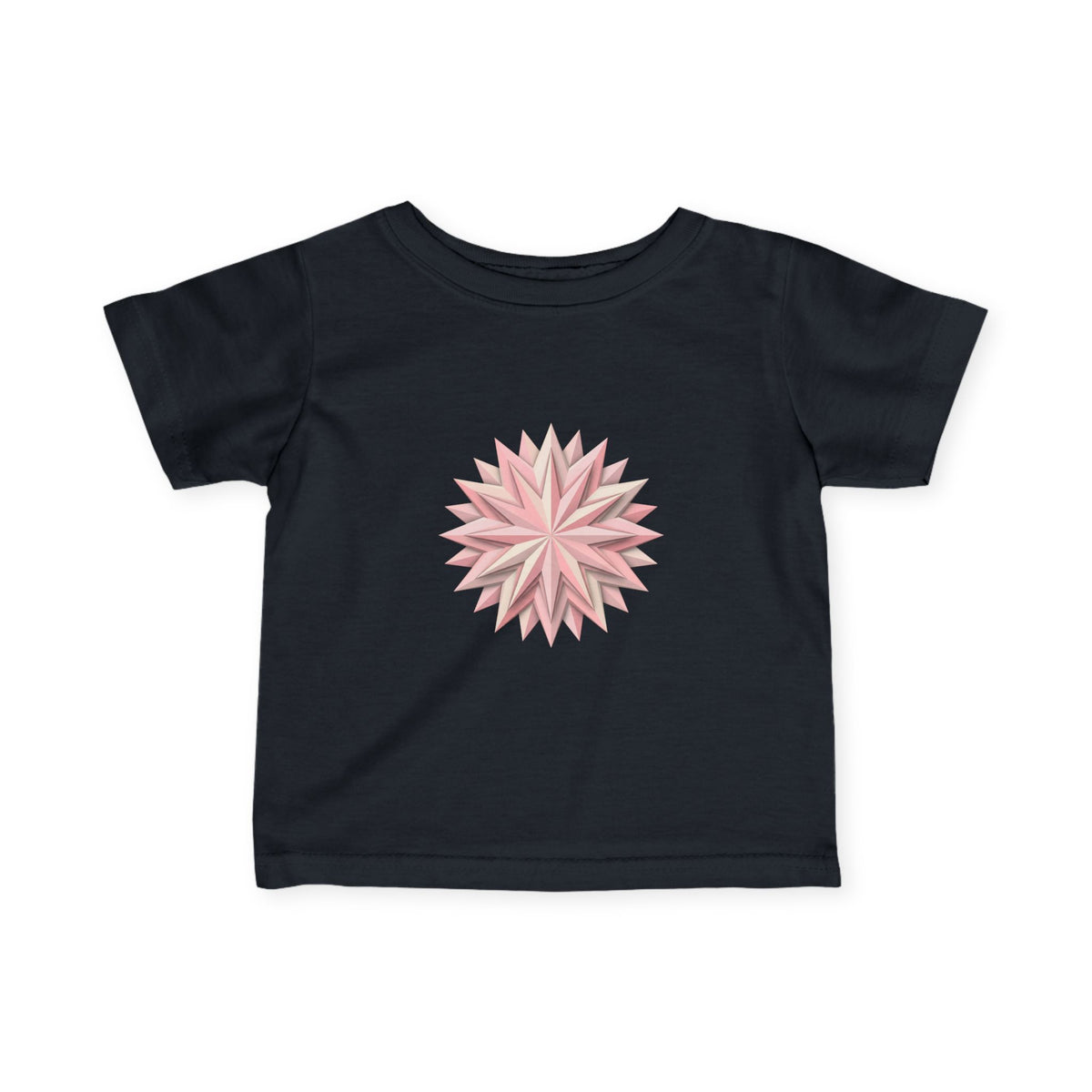 Infant Tee with Pink Starburst Floral Mandala — Baby Shower Gift