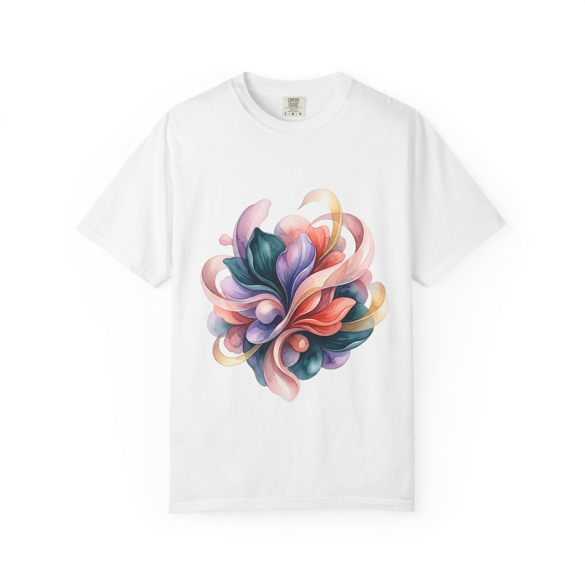 T-Shirt — Colorful Abstract Floral Swirl Graphic Tee