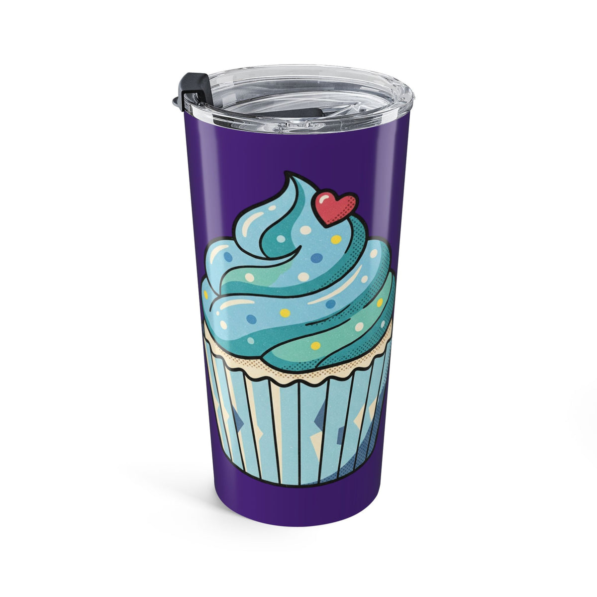 Blue Cupcake 20oz Tumbler- Dark Purple Blue Sweet Treats Insulated Travel Mug