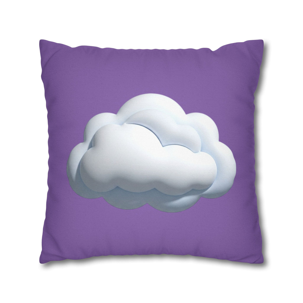 Cloud Graphic Pillowcase — Light Purple Decorative Square Throw Pillow
