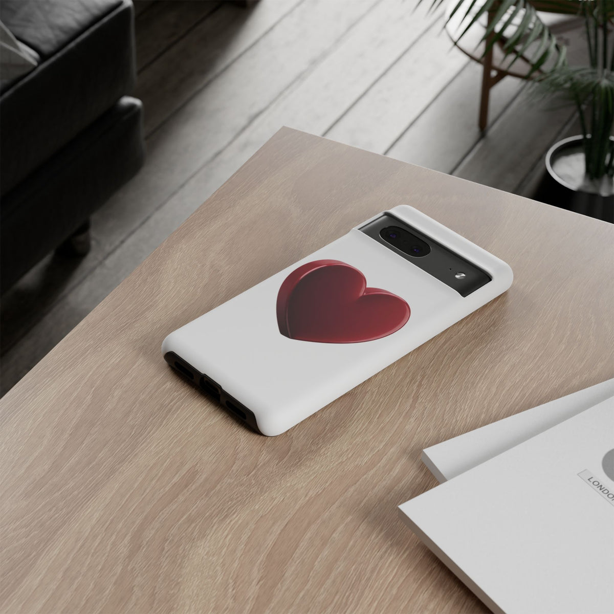 Heart Tough Phone Case - Red 3D Heart Protective Phone Case