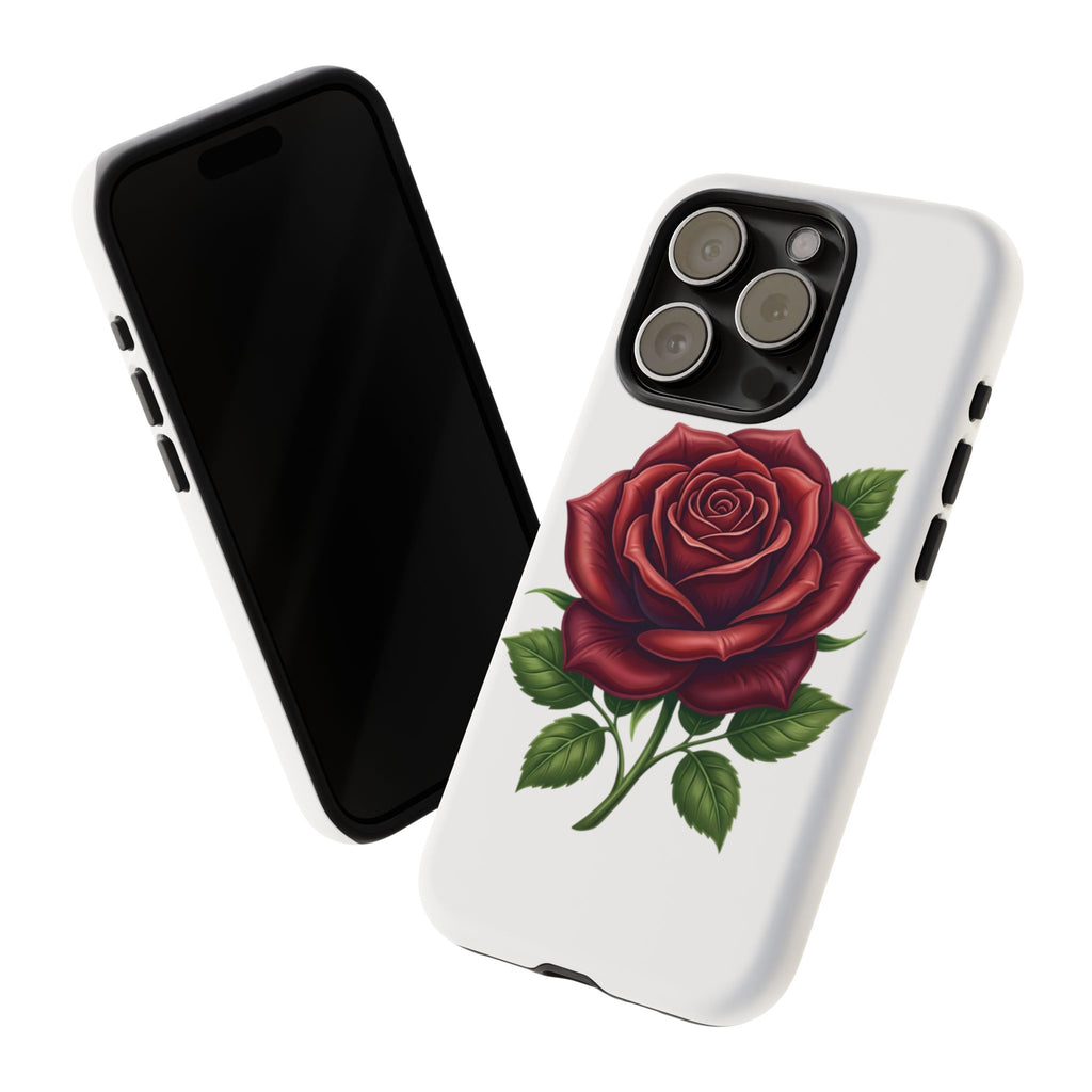 Rose Phone Case — Vintage Red Rose Floral Protective Cover