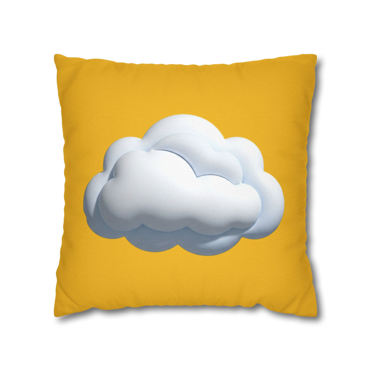 Yellow Cloud Decorative Pillowcase - Cute Fluffy Cloud Accent Cushion Cover