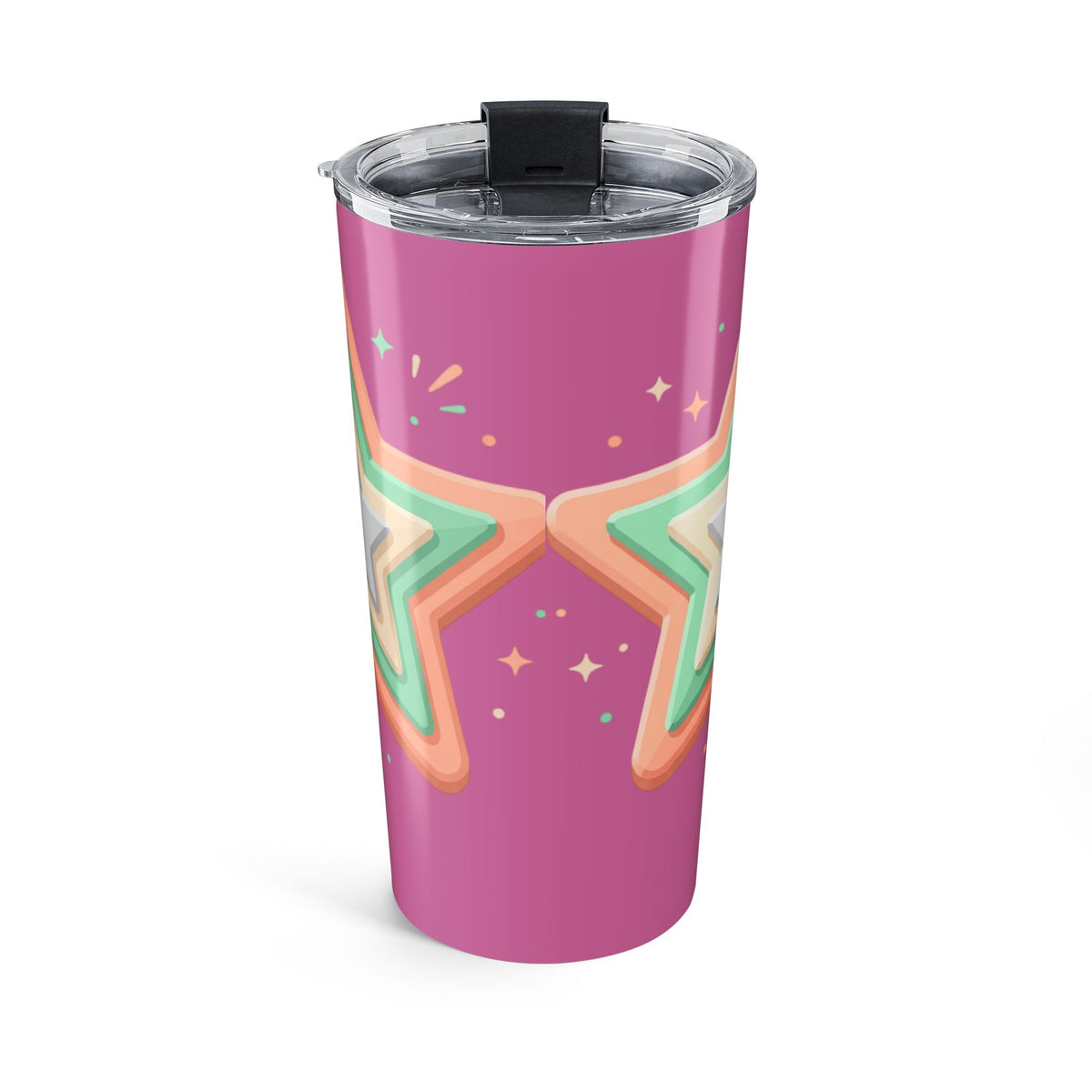 Star Design Tumbler 20oz Light Pink
