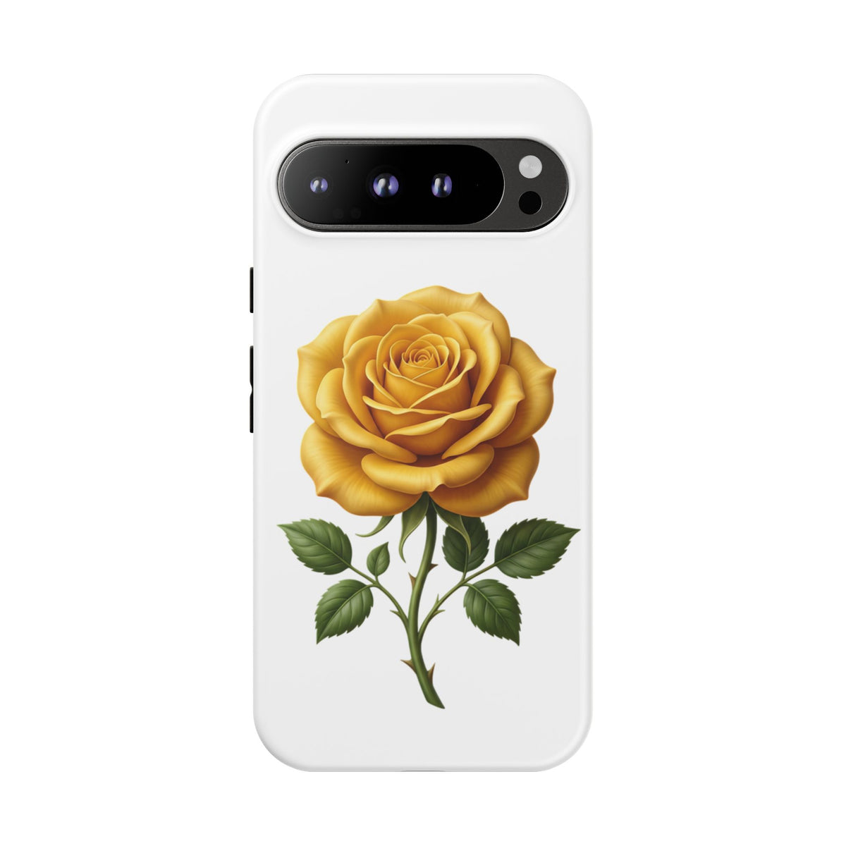 Yellow Rose Phone Case — Vintage Floral Tough Protective Cover