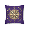 Star Print Dark Purple Spun Polyester Square Pillowcase