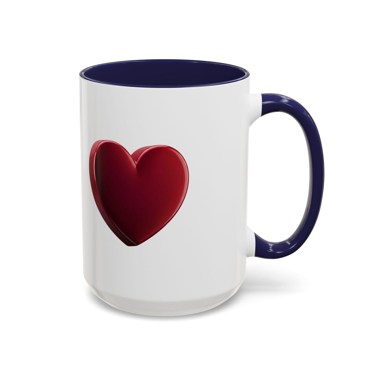 Heart Accent Coffee Mug – Red 3D Heart Design, Valentine’s Day Gift