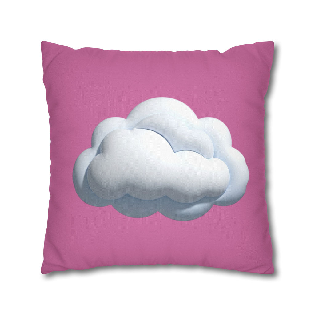 Cloud Graphic Pillowcase — Cute Pink Decorative Throw Pillow Cover