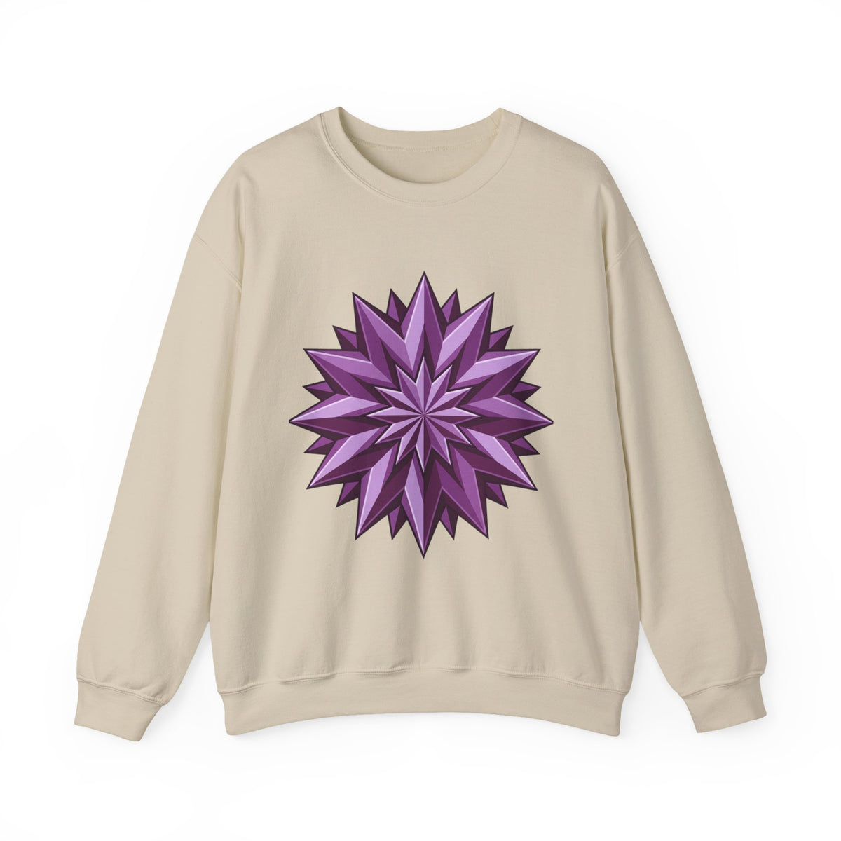Purple Geometric Starburst Crewneck Sweatshirt