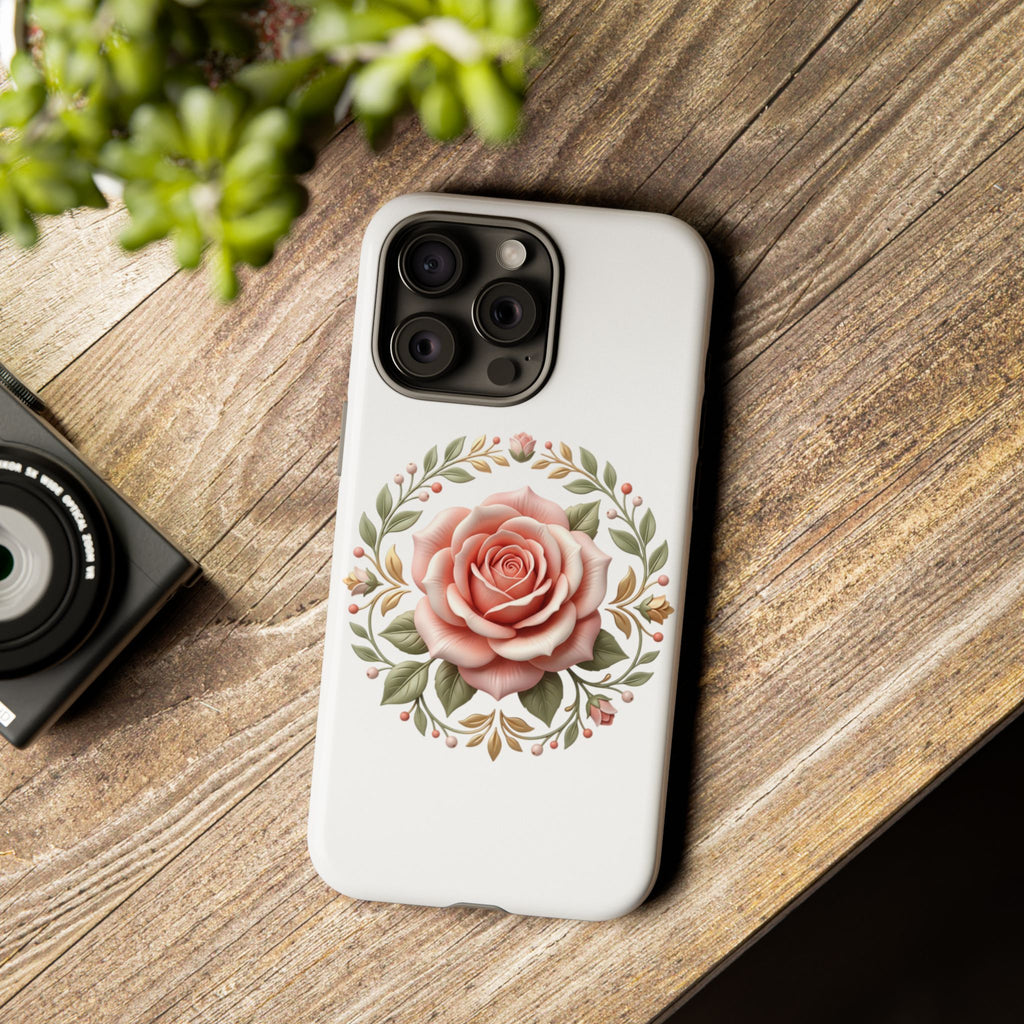 Floral Rose Wreath Tough Phone Case