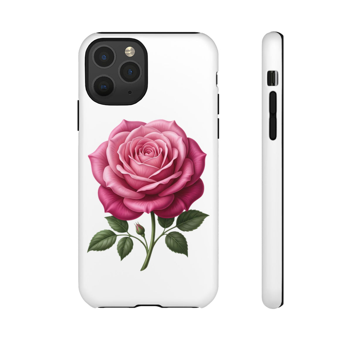 Pink Rose Tough Phone Case — Floral Protective iPhone Cover