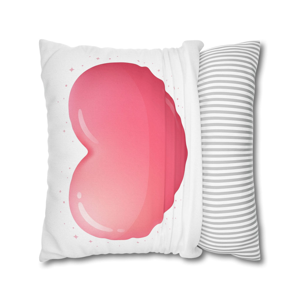 Pink Heart Spun Polyester Square Pillowcase