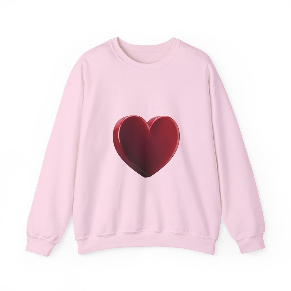 Heart Graphic Sweatshirt — Minimal 3D Red Heart Crewneck for Valentine’s & Everyday Wear