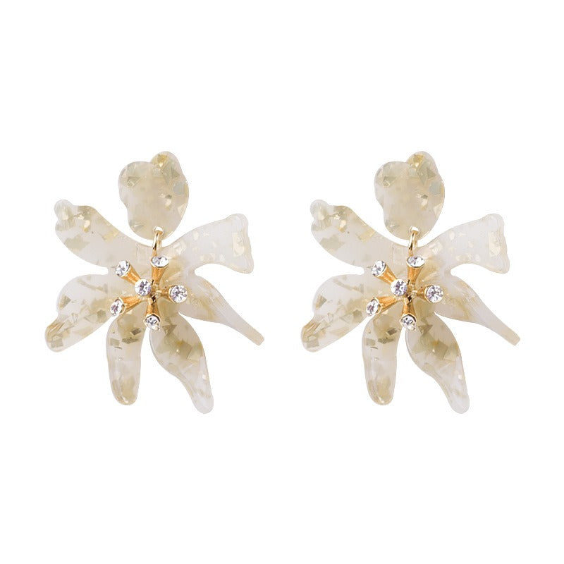 Resin earrings acrylic earrings flower shaped earrings vintage earrings