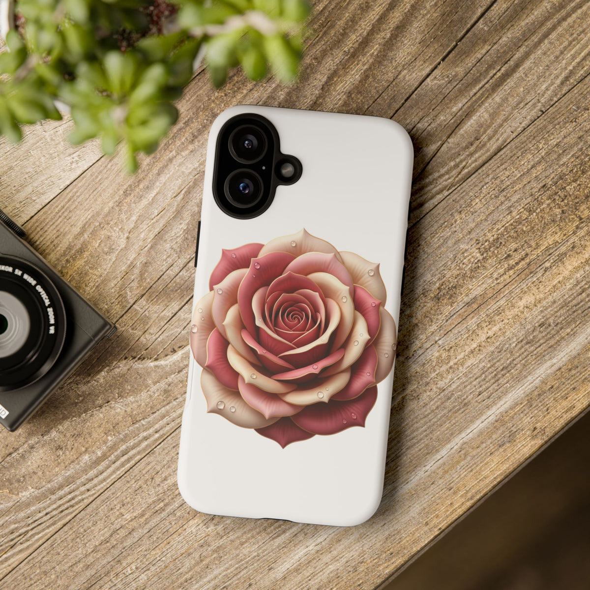 Rose Waterdrop Tough Phone Case — Protective Floral iPhone Cover