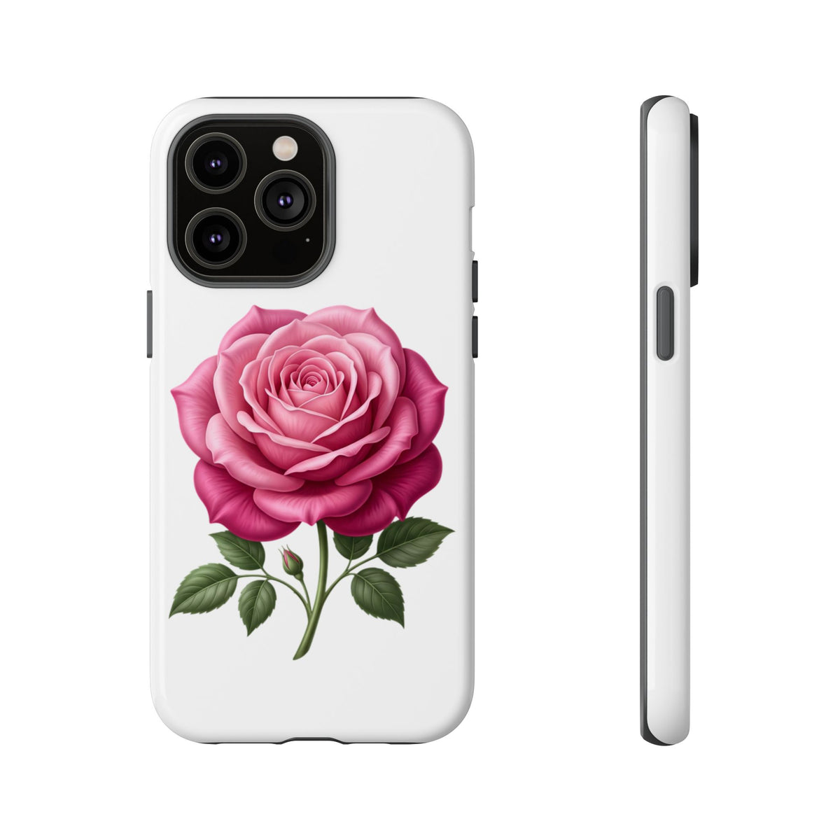 Pink Rose Tough Phone Case — Floral Protective iPhone Cover