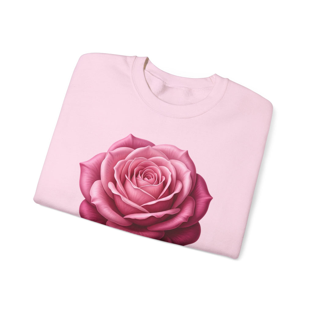 Rose Graphic Sweatshirt — Vintage Pink Rose Floral Crewneck