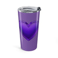 20oz Purple Heart Tumbler - Insulated Travel Cup- Dark Purple