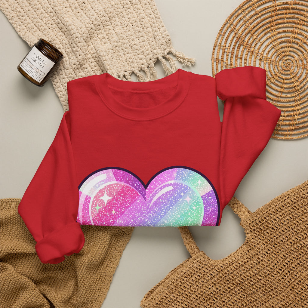 Pastel Sparkle Heart Sweatshirt