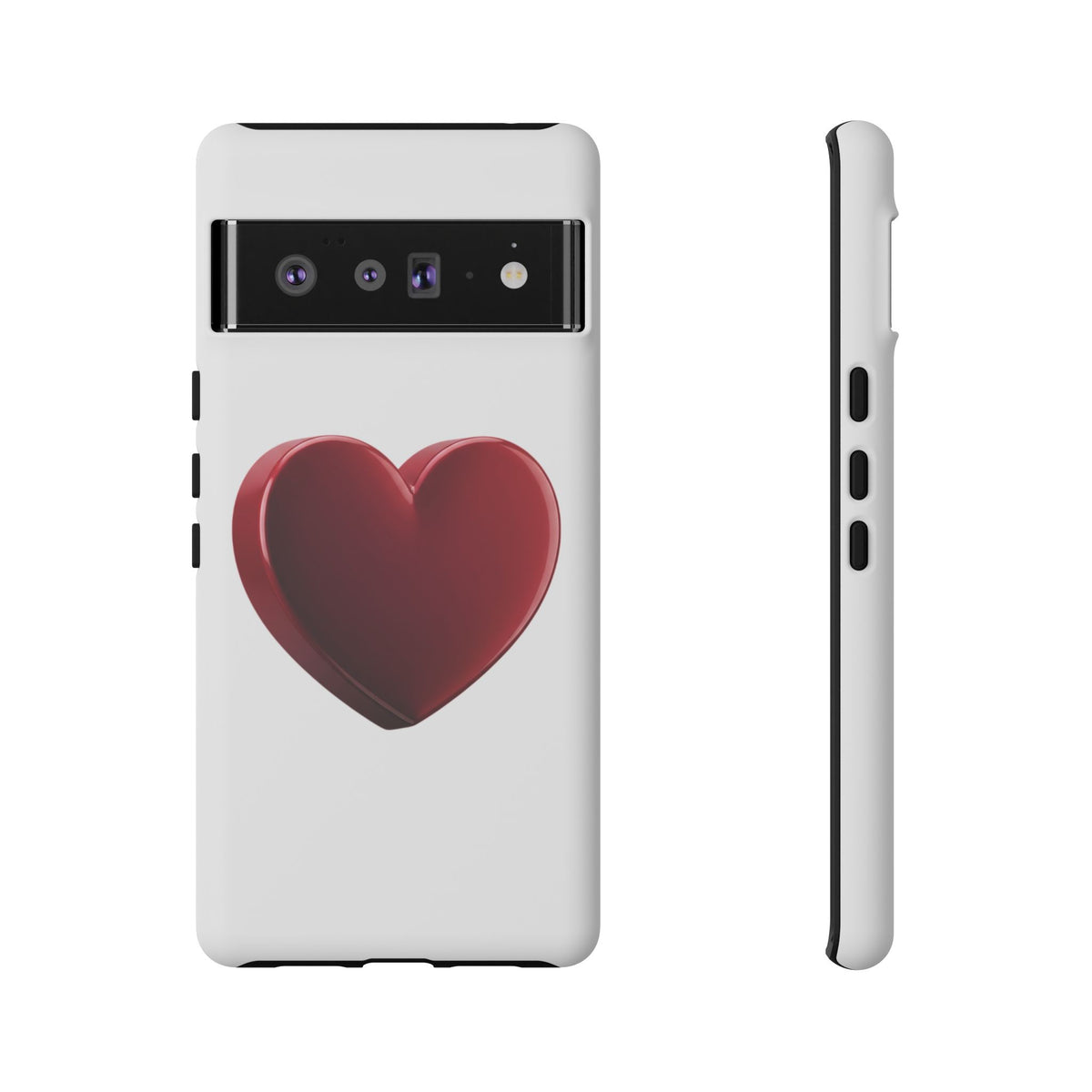 Heart Tough Phone Case - Red 3D Heart Protective Phone Case