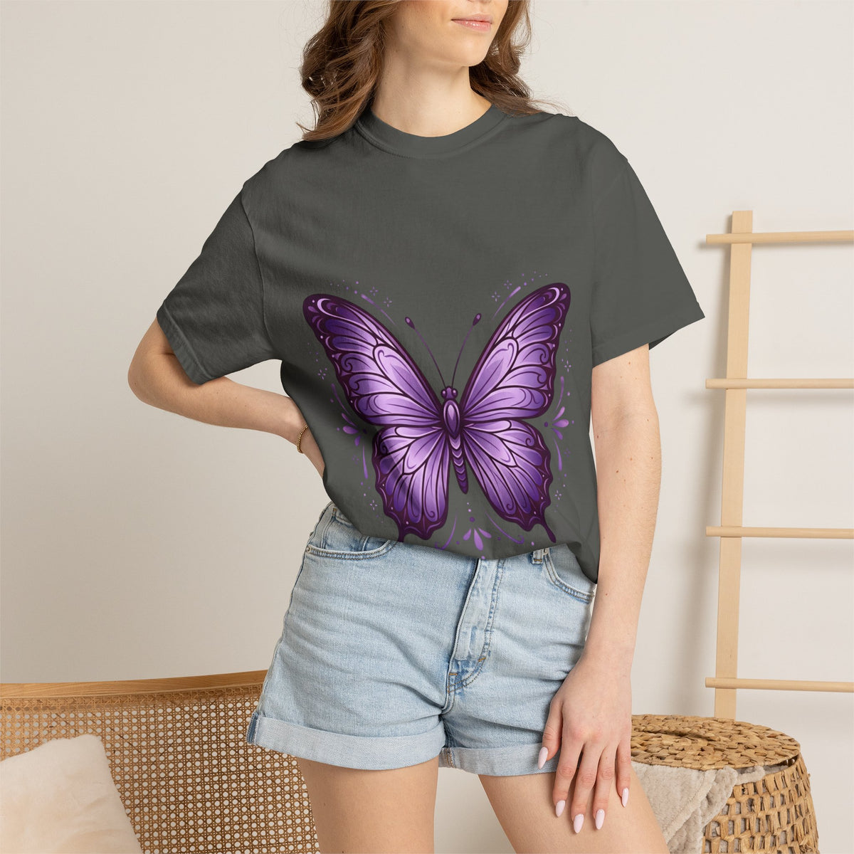 Purple Butterfly T-Shirt — Elegant Monarch Graphic Tee