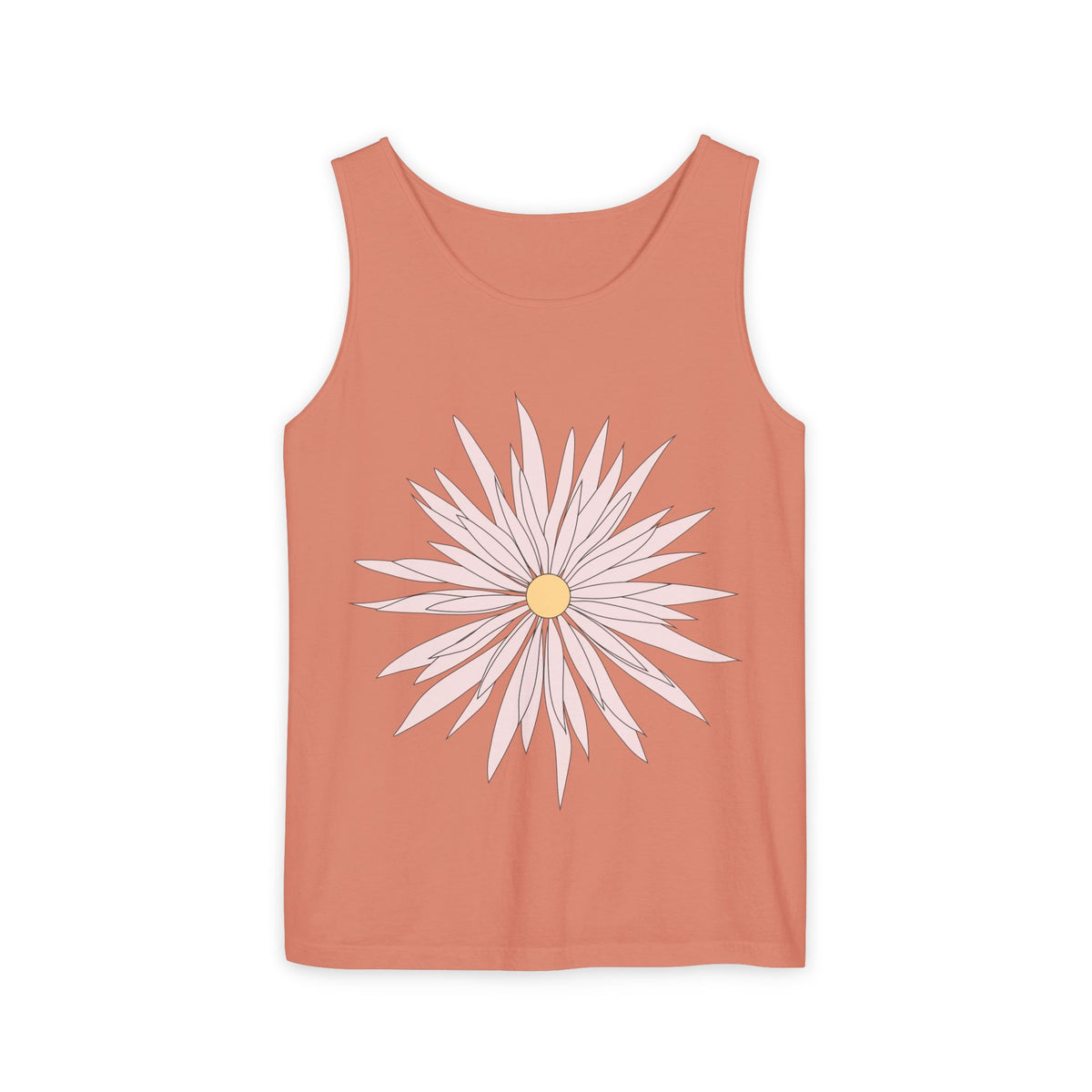 Dainty Pink Daisy Tank Top — Floral Graphic Summer Tank