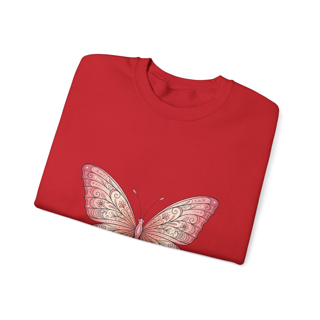 Pink Watercolor Butterfly Crewneck Sweatshirt
