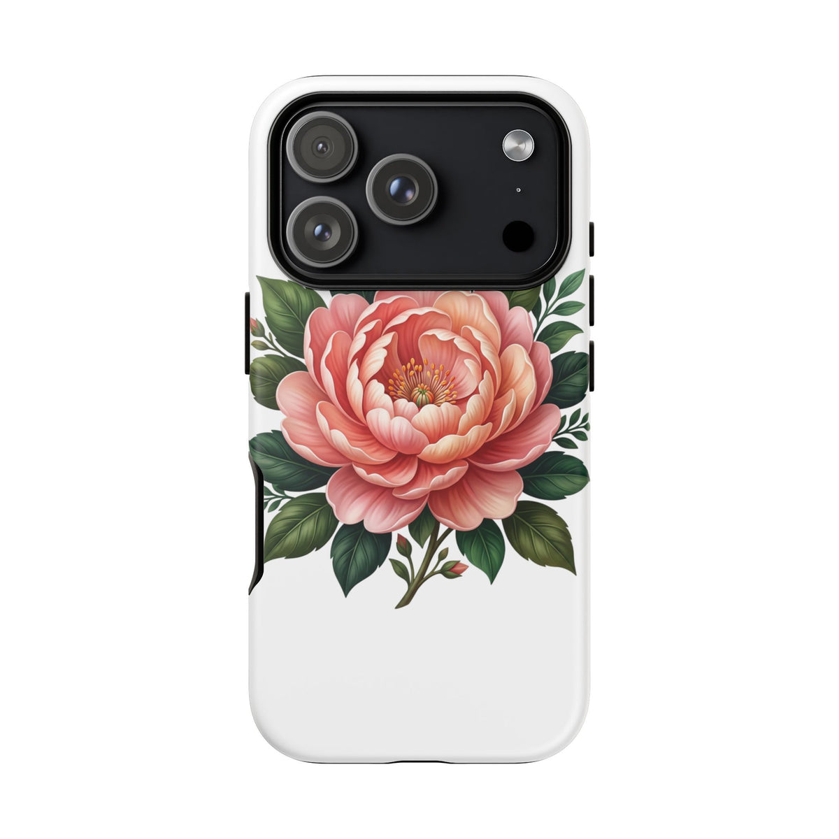 Floral Peony Tough Phone Case — Protective Botanical iPhone Cover